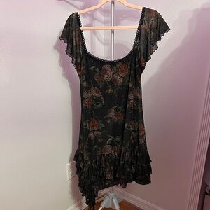 NWT Current Mood Floral Black Floral Design Dress